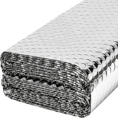 Isolatie Rol - Dubbelzijdig Aluminium - Energie Besparen - Reflecterende Bubbel Folie - 236 x 35 Voet - Zilver