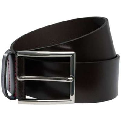 HUGO Leren Riem Giaspo Sz40 Belt W105 Dark Brown Donkerbruin