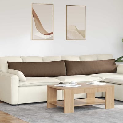 vidaXL - Zitkussens - 2 - st - Stof - Bruin - 145 - x - 40 - cm