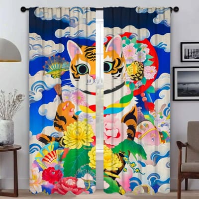 Gordijnen voor Woonkamer Gordijn Gothic Herfsttinten Halloween Decoratie Tule voor Slaapkamer Afscheiding Huisinterieur Gordijnen W60xH90cmx2pcs-CL