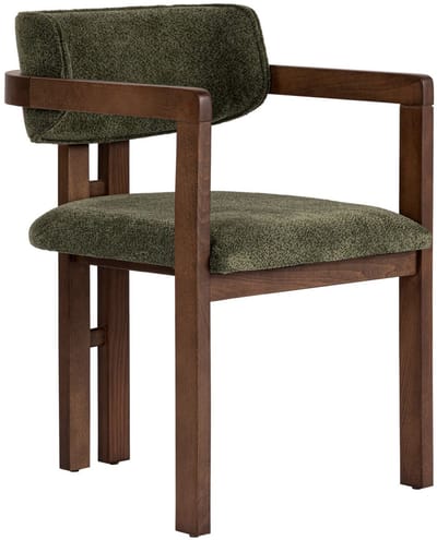 Asir - Stoel - Groen, Donkere Walnoot - Frame: 100% beukenhout - 85 x 58 x 58 cm