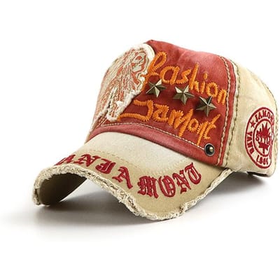 Vintage Wasbare Cowboy Baseballpet Borduurwerk Snapback Hoed Voor Mannen Vrouwen Versleten Hip Hop Petten Verstelbaar Effen Katoen Zon Hoed Adjustable beige