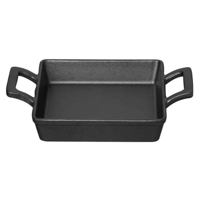 Olympia gietijzeren vierkante schaal met oren 130x130mm