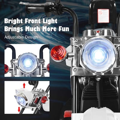 Kinderen Elektrische Motor - Driewieler Speelgoed - Buiten Spelen - Verstelbare Koplamp - 91 x 48 x 64 cm - Wit