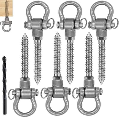 Solidchoice - Rocking Screw Hooks - 180 Graden Hanghaak voor Schommels en Yoga (140 mm)