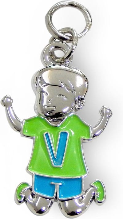 Bedeltje - V - Jongen - Charms for you