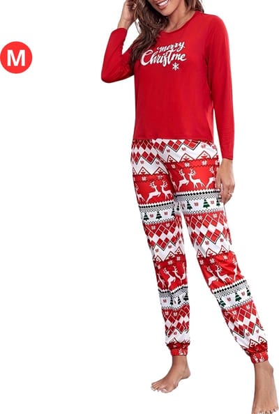 Nivard Kerstpyjama - Kerst Pyjama - Christmas - Dames - Vrouwen - Volwassenen - Set - Broek - Shirt - Blauw - Maat M