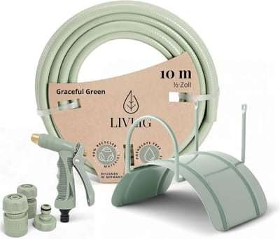 Tuinslang Set - Waterslang met spuit - Tuin bewateren - Inclusief wandhouder - 10 meter - Groen