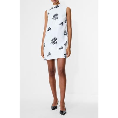 French Connection Madeline Sequin Slvlss Dress White/black Maat: 8 | Maxi Jurken Outlet | Dames | Zwart