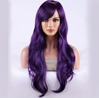 Paarse pruik- purple Wig- Carnaval- Halloween-Long Wig- Lang Haar Pruik-