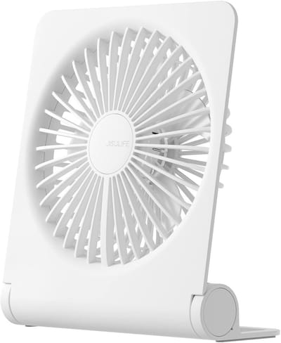 Solvix tafel ventilator geluidloos - Draagbare Tafelventilator - USB Oplaadbaar - 4500mAh Batterij - 160 Graden Draaibaar - Voor Thuis, Kantoor en Camping