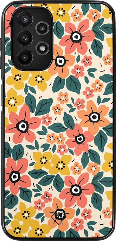 Casimoda® hoesje - Geschikt voor Samsung Galaxy A13 4G - Blossom - Zwart TPU Backcover - Bloemen - Multi