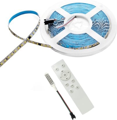 Dynamisch Effect LED Strip 10M 120LED/m 24V 10W/m + RF Controller 12-24V voor LED Strip - Wit licht - Overig - Wit Neutre 4000K - 5500K - SILUMEN