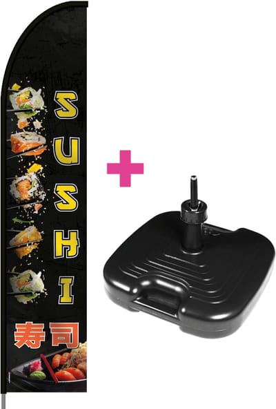 Beachflag - Sushi #3 - Vlag + Parasolvoet + Rotator + Hengelsysteem + Draagtas - Actievlag.nl
