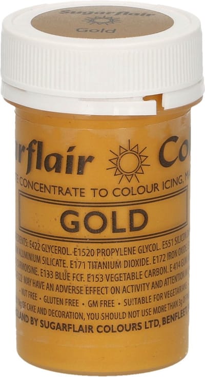 Sugarflair Paste Colour Satin Voedingskleurstof - Satijn Goud - 25g