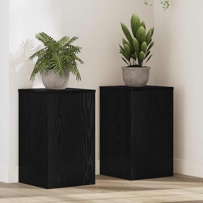 vidaXL - Plantenstand - 2 - st - Zwart - eiken - 30 - x - 30 - x - 50 - cm - Bewerkt - hout
