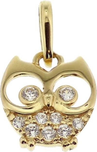 The Jewelry Collection Hanger Uil Zirkonia - Goud