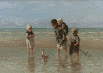 MyHobby Borduurpakket – Kinderen der zee 70×50 cm - Aida borduurstof 5,5 kruisjes/cm (14 count) - Telpatroon - Borduurgaren - Borduurnaald - Handleiding - Voor Beginners & Gevorderden - Complete borduurset