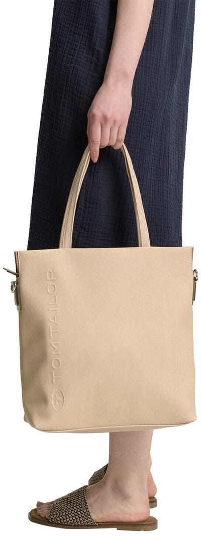 Tom Tailor - TTROSA M Shopper met rits en dubbele riem - Maat ONESIZE - beige / beige