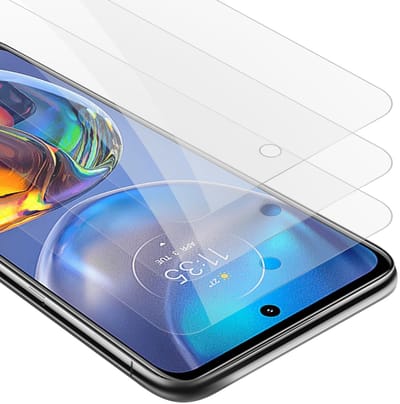 Cadorabo 3x Screenprotector geschikt voor Motorola MOTO E32 4G / E32S - Beschermende Pantser Film in KRISTALHELDER - Getemperd (Tempered) Display beschermend glas in 9H hardheid met 3D Touch
