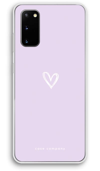 Case Company® - Hoesje geschikt voor Samsung Galaxy S20 hoesje - Klein hartje paars - Soft Cover Telefoonhoesje - Bescherming aan alle Kanten en Schermrand