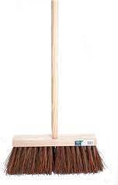 MM Eurotool Straatbezem bassine/stalks 37 cm met FSC-steel 140 cm en stokhouder