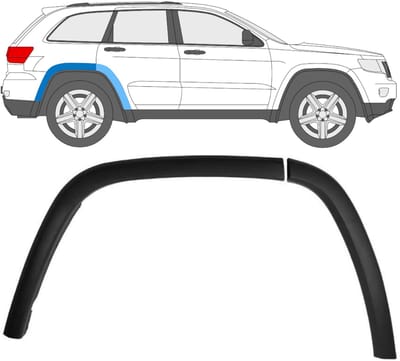 Zijlijst sierlijst achterspatbord voor Jeep Grand Cherokee 2010-2021 / Rechts