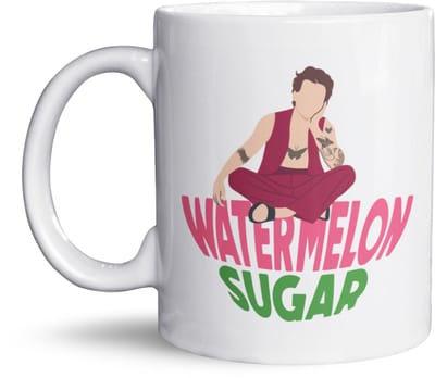 Watermelon Sugar mok – Harry Styles mok – Cadeau voor haar – One Direction fan cadeau – Grappige mok – Koffiemok – Valentijnscadeau – Verjaardagscadeau – Mok met illustratie – 325 ml