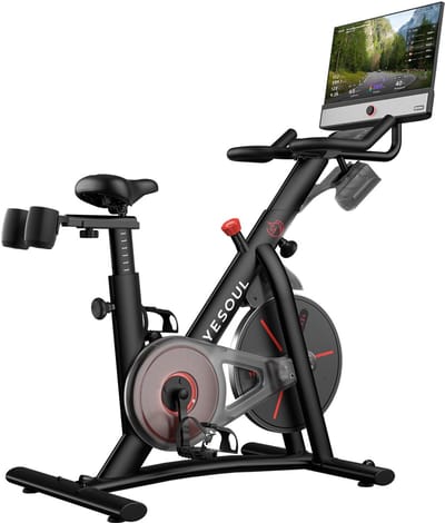 YESOUL G1M Max Spinningfiets met 21,5-inch FHD-scherm – Magnetische Hometrainer voor Thuis | Kinomap, Zwift & YESOUL Fitness