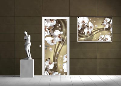 Flowers Orchids Pattern Photo Wallcovering