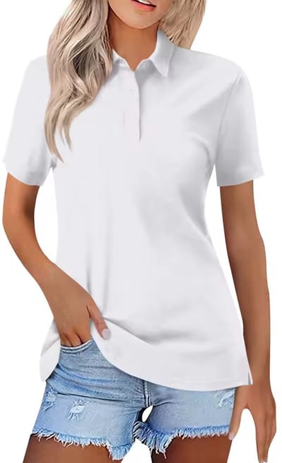 Casual polo shirt vrouwen - Lang model - Losse fit - Mode - Knoopjes - Kraag