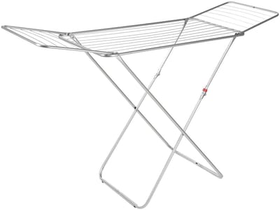 HI Wasrek - droogrek - zilver - metaal - 171 x 54 x 89 cm - max 15 kg - ophangen