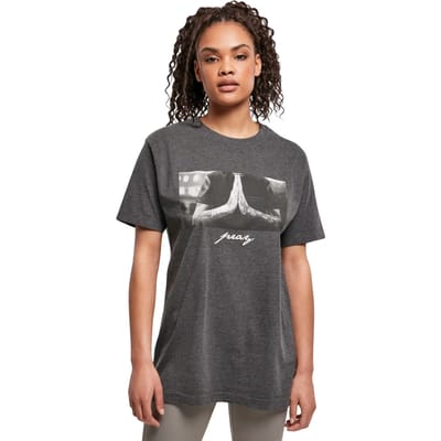 Mister Tee Damen T-Shirt Ladies Pray Tee Charcoal-3XL