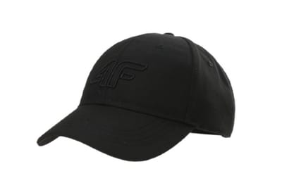 Unisex Zwarte Baseballcap 4F U314 Verstelbare S/M Casual Sportpet