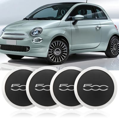 Dailygoods- Wieldoppen 14 Inch - Set van 4 - Vervanging voor Fiat 500 (2012-2022) - Middenwielnaafkap - Roestpreventie - Optimaliseer uitstraling - Wielnaafkap