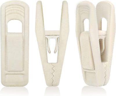 20 Stuks Fluwelen Kledingclips - Antislip Kledingpegs voor Dunne Kleding, Hangers, Broeken en Rokken (Beige)