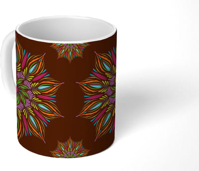 Mok - Koffiemok - Mandala - Design - Bohemian - Mokken - 350 ML - Beker - Koffiemokken - Theemok