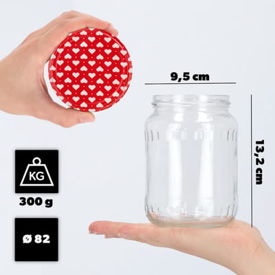 KADAX Inmaakpotten, jampotten, 720 ml, inmaakpotten met schroefdeksel, potten met schroefsluiting, voorraadpotten om in te leggen (hart, 8 stuks)