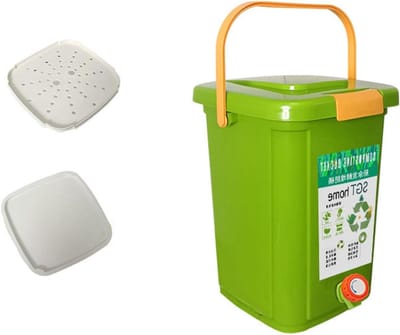 Compost Container - Humusbak Tuin - Keukenafval Verwerken - Versterkte Luchtcirculatie - 20L Capaciteit - Meerkleurig