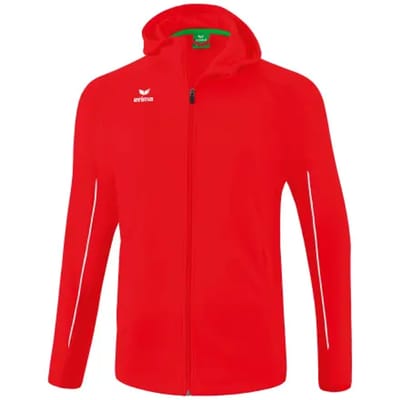 Erima Liga Star Trainingsjack Met Capuchon Kinderen - Wit / Rood | Maat: 140