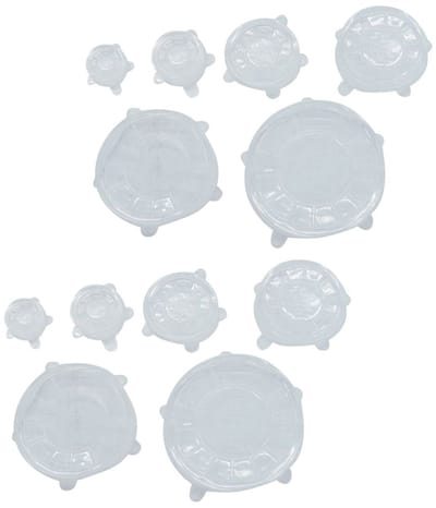 Set van 12 siliconen rekbare bewaardeksels van 6 tot 20 cm Fackelmann Basic