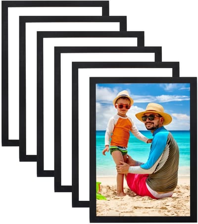 Dailygoods- Magnetische Lijsten Set van 6 - A4 Formaat - Zelfklevend - Stof- en Vochtbestendig - Zwart/Zilver - Eenvoudige Installatie - Fotolijsten