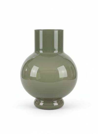 Hakbijl Glass Bloemenvaas Deborah - Donker Groen - glas - D17 x H22 cm