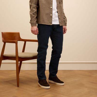 Manfield - Heren - Donker bruine suède sneakers - Maat 40