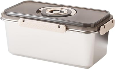 Broodtrommel Roestvrij Staal - Broodbox Keuken - Brood Vers Houden - Luchtdichte Afsluiting Datumtracker - 35.5 cm Lengte - Zilverkleurig