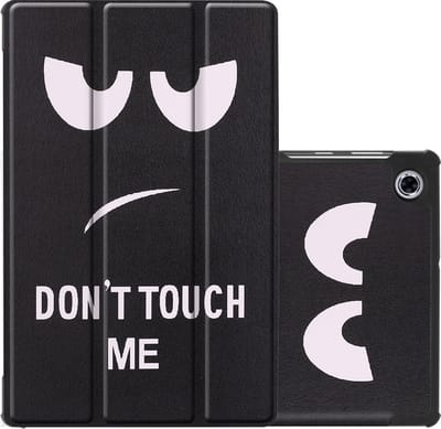 Hoes - Geschikt voor Lenovo Tab M10 FHD Plus (2e / 2nd Generatie) - Dun & Stevig - Trifold Bookcase - Hard Cover - Hardcover Book Case - Tablet Hoesje - Don't Touch Me