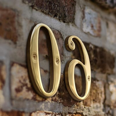 Huisnummer Metaal - Deurnummer Adresbord - Huis Identificatie - Massief Messing - 101 mm - Goud