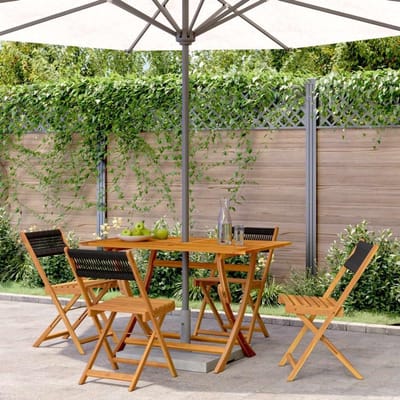 Tuinstoelen - Buitenstoelen Klapstoelen - Buiten Zitten - Massief Hout - 4 stuks - Zwart