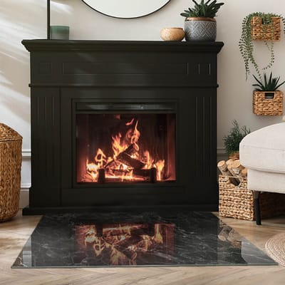 Coloray Vloerplaat Houtkachel - Plaat voor Onder Houtkachel - 100 cm x 70 cm - Open Haard Accessoires - Zwart Vloerplaat Kachel - Onderplaat - Plaat onder Houtkachel - Kachel Onderplaat - Onderplaat Voor Houtkachel