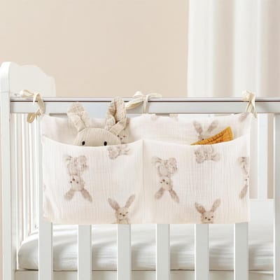 Hangende Bedorganizer met 2 Vakken voor Luiers, Kleding en Speelgoed - Bedtas voor Baby's en Bijzetbedden